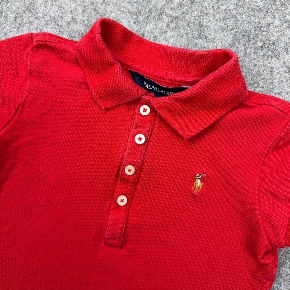 Polo Ralph Lauren Shirt 3T Toddler Red Flesh‎ Pony Logo Embroidered Mesh Top